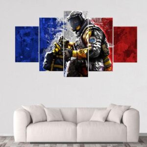 Lion Rainbow Six Siege - Gaming 5 Panel Canvas Art Wall Decor