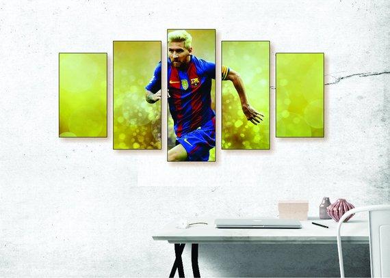 Lionel Messi 2 - Famous Person 5 Panel Canvas Art Wall Decor Lionel Messi 2 - Famous Person 5 Panel Canvas Art Wall Decor