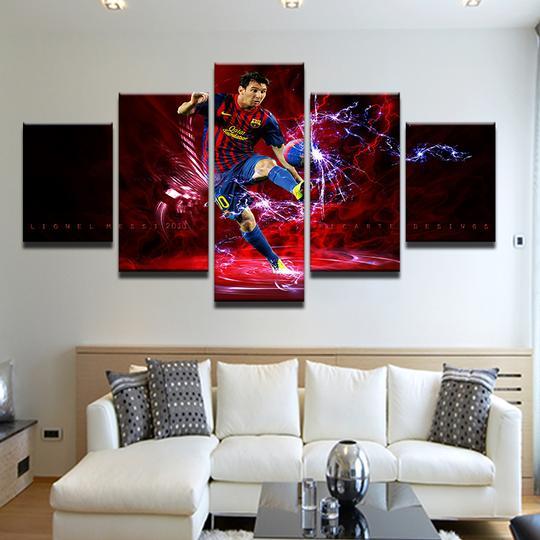 Lionel Messi Barcelona - Famous Person 5 Panel Canvas Art Wall Decor Lionel Messi Barcelona - Famous Person 5 Panel Canvas Art Wall Decor