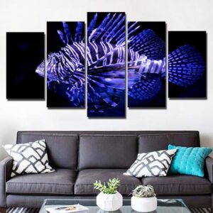 Lionfish Scorpionfish - Animal 5 Panel Canvas Art Wall Decor