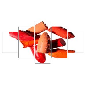 Lipstick still life - Abstract 5 Panel Canvas Art Wall Decor
