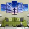 Little Girl Angel - Abstract 5 Panel Canvas Art Wall Decor