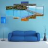 Little Island In The Lake Pehoe - Nature 5 Panel Canvas Art Wall Decor