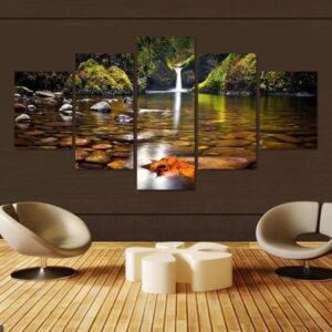 Little Oasis - Nature 5 Panel Canvas Art Wall Decor