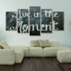 Live In The Moment - Abstract 5 Panel Canvas Art Wall Decor