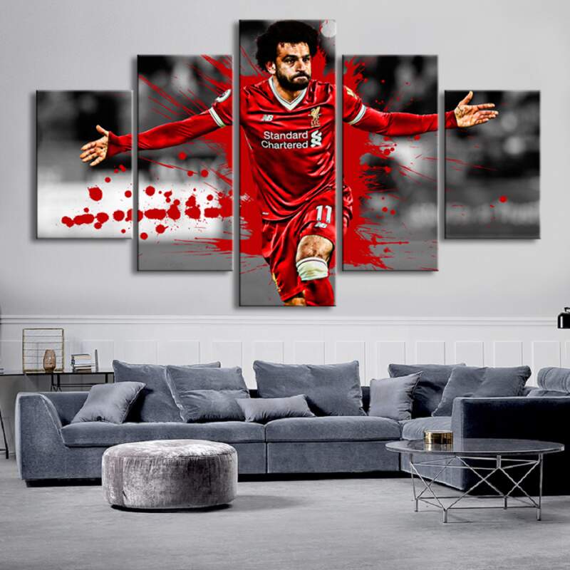 Liverpool Salah Football Stars 1 Sport - 5 Panel Canvas Art Wall Decor Liverpool Salah Football Stars 1 Sport - 5 Panel Canvas Art Wall Decor