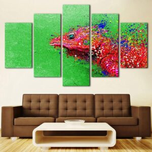 Lizard Body Fade Away - Abstract 5 Panel Canvas Art Wall Decor