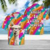 Llama Smile To The World Hawaiian Shirt Summer Button Up