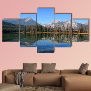 Located In The Sawtooth Mountain Range 1 - Nature 5 Panel Canvas Art Wall Decor