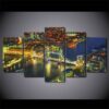 London Bridge - Nature 5 Panel Canvas Art Wall Decor
