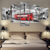 London Bus 1 - Automative 5 Panel Canvas Art Wall Decor