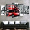 London Bus 10 - Automative 5 Panel Canvas Art Wall Decor