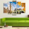 London Skyline - Nature 5 Panel Canvas Art Wall Decor