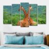 Long Deer - Animal 5 Panel Canvas Art Wall Decor