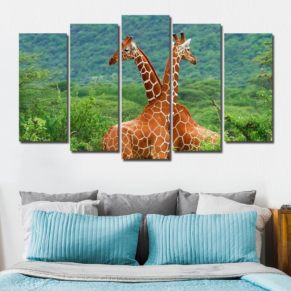Long Deer - Animal 5 Panel Canvas Art Wall Decor Long Deer - Animal 5 Panel Canvas Art Wall Decor