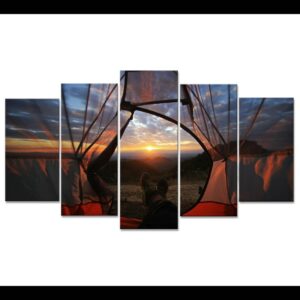 Look At The World In The Tent - Nature 5 Panel Canvas Art Wall Decor