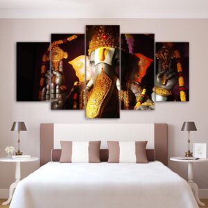 Lord Balaji Ganesh India Religion - Religion 5 Panel Canvas Art Wall Decor