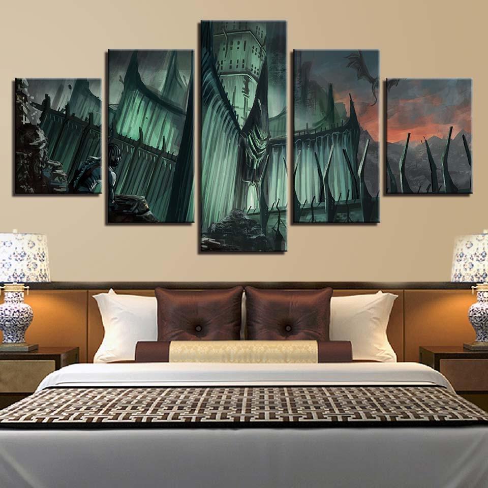 Lord Of The Rings Castle 3 - Movie 5 Panel Canvas Art Wall Decor Lord Of The Rings Castle 3 - Movie 5 Panel Canvas Art Wall Decor