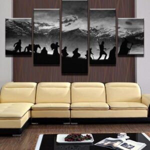 Lord Of The Rings Inspired - Abstract 5 Panel Canvas Art Wall Decor