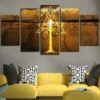 Lord Of The Rings Map Tree - Movie 5 Panel Canvas Art Wall Decor