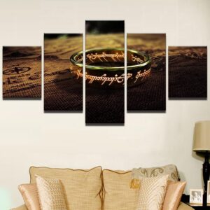Lord Of The Rings Special Ring - Movie 5 Panel Canvas Art Wall Decor