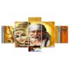 Lord Shiva Hindu God 02 - Religion 5 Panel Canvas Art Wall Decor