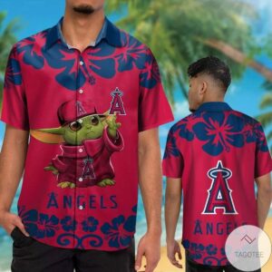 Los Angeles Angels Baby Yoda Hawaiian Shirt