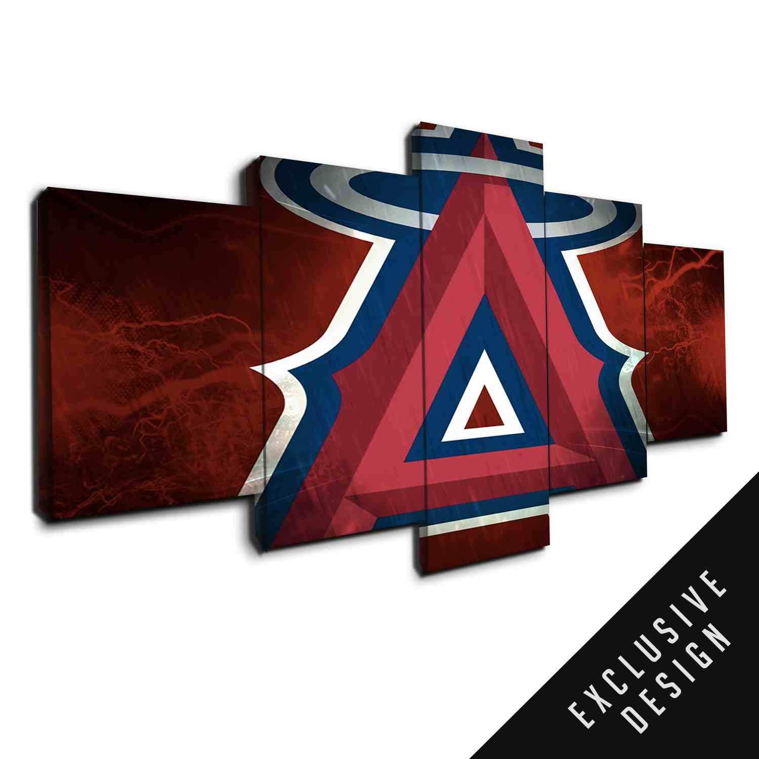 Los Angeles Angels Baseball Team Thunderbolt - Sport 5 Panel Canvas Art Wall Decor Los Angeles Angels Baseball Team Thunderbolt - Sport 5 Panel Canvas Art Wall Decor