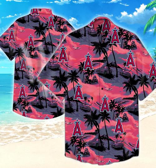 Los Angeles Angels Hawaiian Shirt Summer Button Up Los Angeles Angels Hawaiian Shirt Summer Button Up
