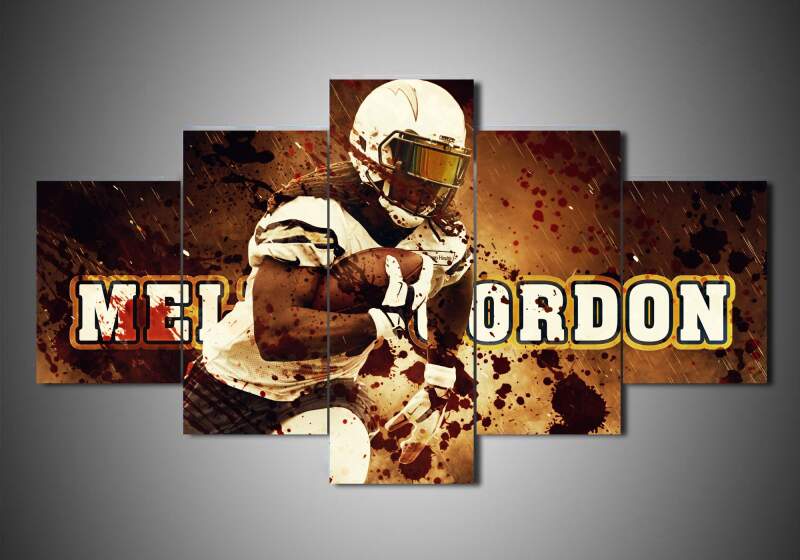 Los Angeles Chargers - Melvin Gordon - Sport 5 Panel Canvas Art Wall Decor Los Angeles Chargers - Melvin Gordon - Sport 5 Panel Canvas Art Wall Decor