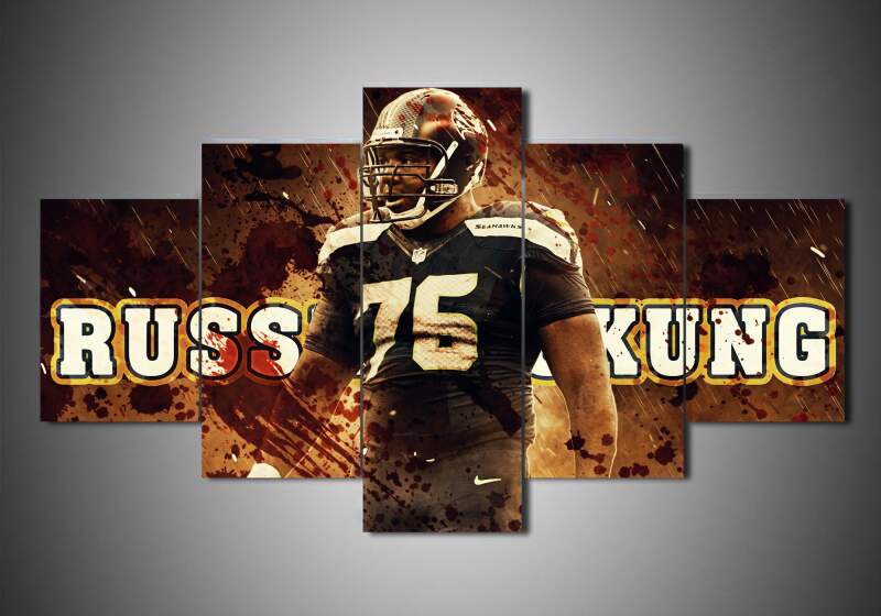 Los Angeles Chargers - Russell Okung - Sport 5 Panel Canvas Art Wall Decor Los Angeles Chargers - Russell Okung - Sport 5 Panel Canvas Art Wall Decor