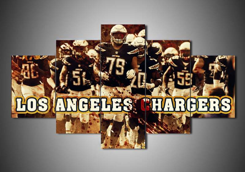 Los Angeles Chargers - Team 1 - Sport 5 Panel Canvas Art Wall Decor Los Angeles Chargers - Team 1 - Sport 5 Panel Canvas Art Wall Decor