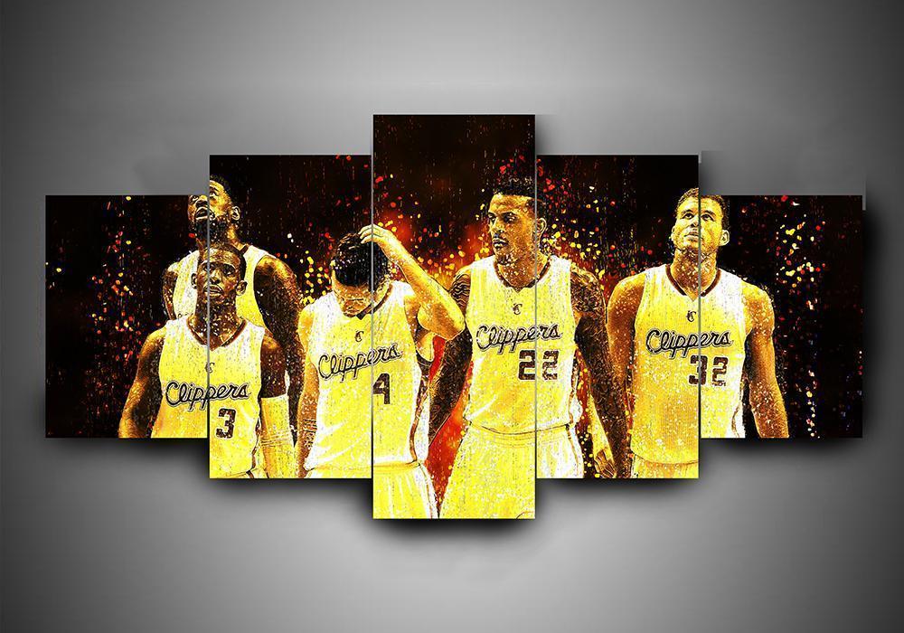 Los Angeles Clippers - Sport 5 Panel Canvas Art Wall Decor Los Angeles Clippers - Sport 5 Panel Canvas Art Wall Decor