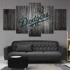 Los Angeles Dodgers Baseball Barnwood Style - Sport 5 Panel Canvas Art Wall Decor