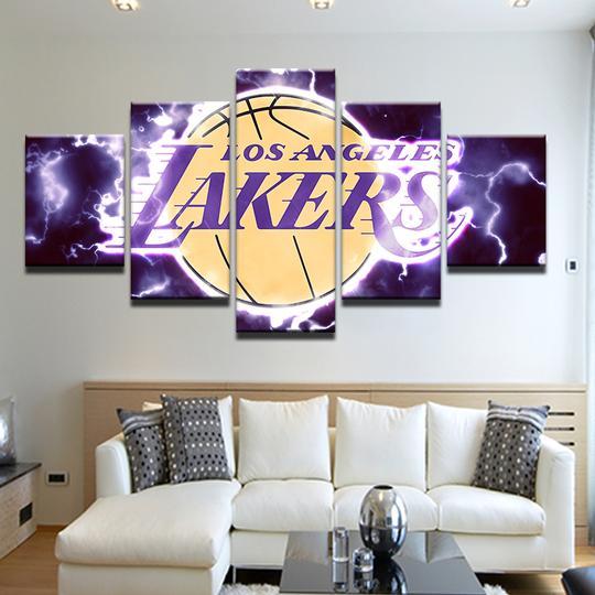 Los Angeles Lakers 2 - Sport 5 Panel Canvas Art Wall Decor Los Angeles Lakers 2 - Sport 5 Panel Canvas Art Wall Decor