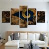 Los Angeles Rams 3 - Sport 5 Panel Canvas Art Wall Decor