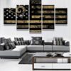 Los Angeles Rams Football Flag - Abstract 5 Panel Canvas Art Wall Decor