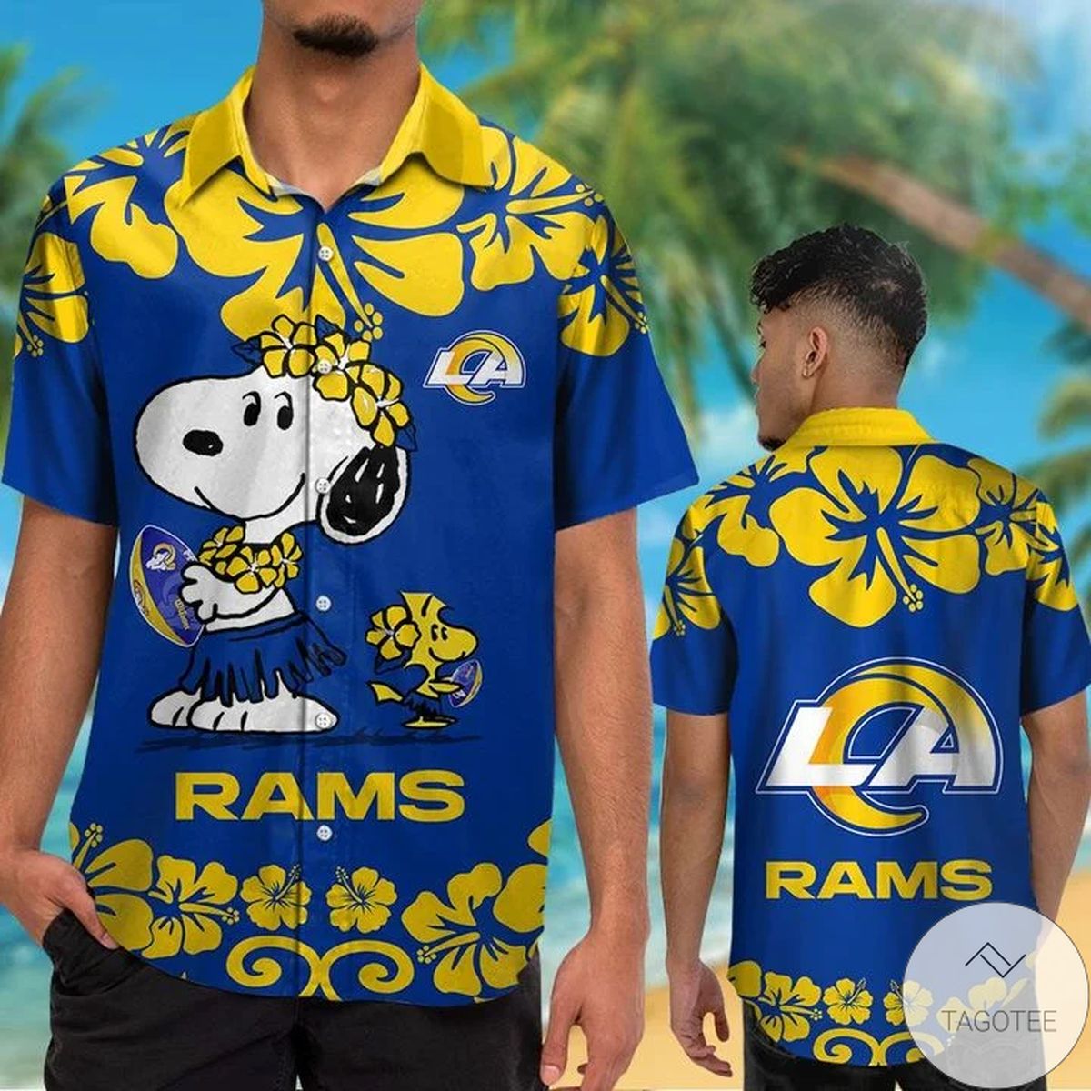 Los Angeles Rams & Snoopy Hawaiian Shirt Los Angeles Rams & Snoopy Hawaiian Shirt