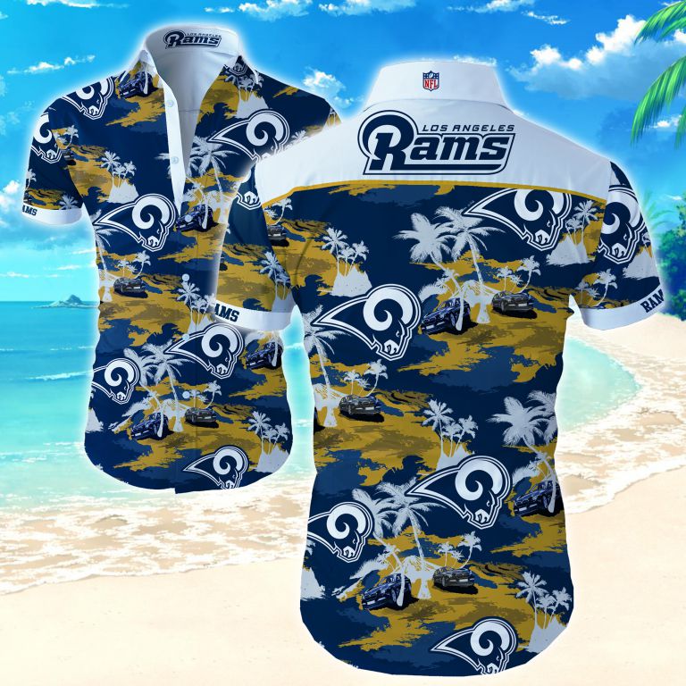 Los Angeles Rams Trendy Sport Hawaiian Shirt Summer Button Up Los Angeles Rams Trendy Sport Hawaiian Shirt Summer Button Up