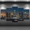 Los Angles City Nigh 02 - Nature 5 Panel Canvas Art Wall Decor