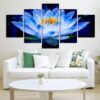 Lotus 3 - Nature 5 Panel Canvas Art Wall Decor
