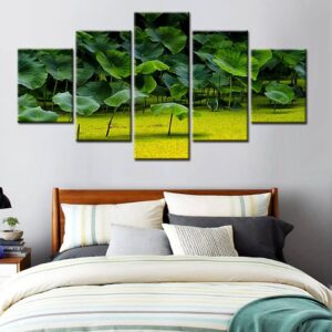 Lotus 4 - Nature 5 Panel Canvas Art Wall Decor