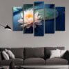 Lotus On The Water - Nature 5 Panel Canvas Art Wall Decor