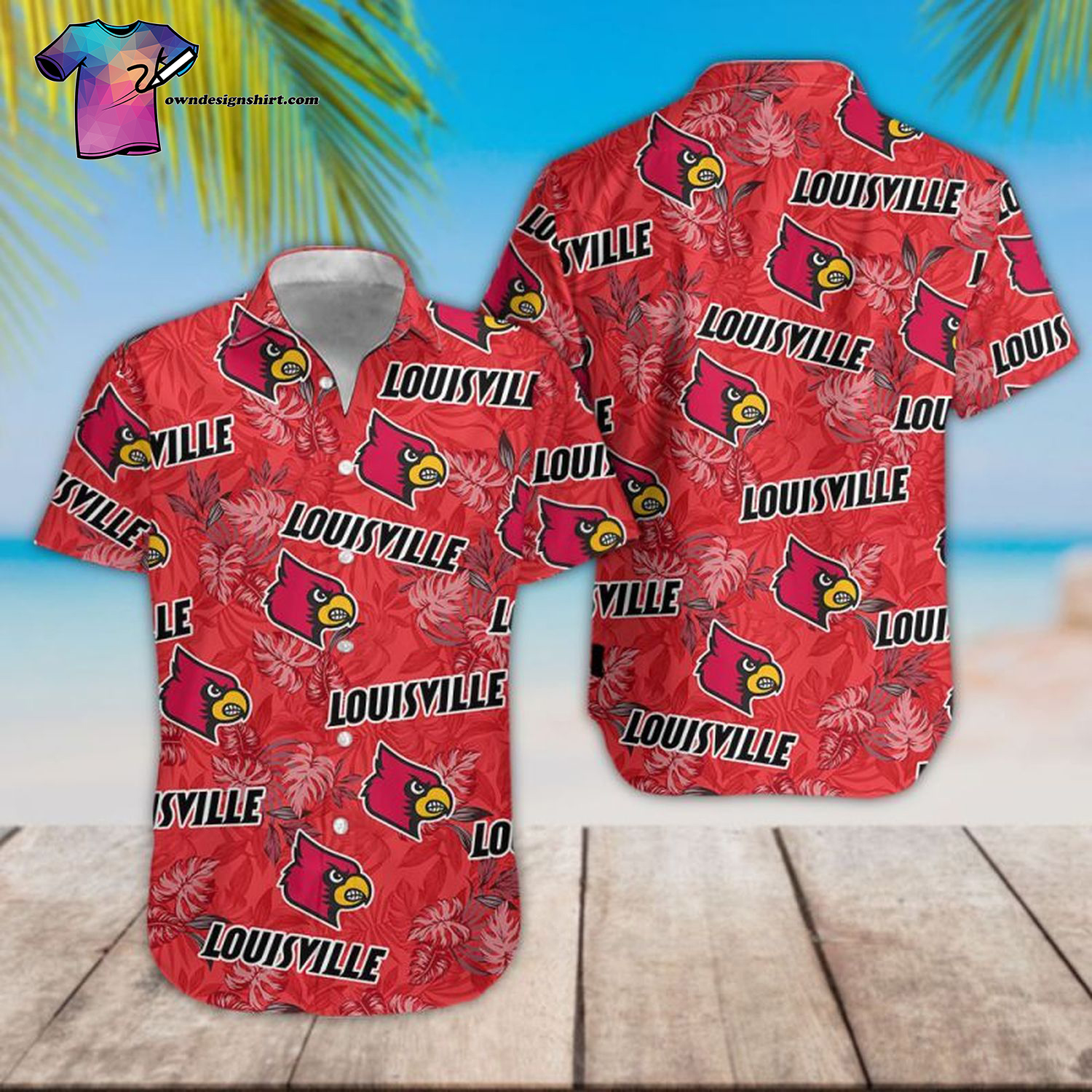 Louisville Cardinals Full Printing Hawaiian Shirt Louisville Cardinals Full Printing Hawaiian Shirt