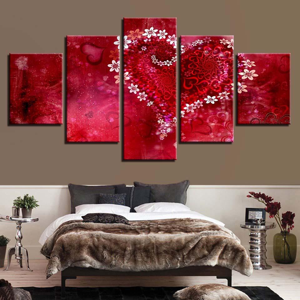 Love 7 - Abstract 5 Panel Canvas Art Wall Decor Love 7 - Abstract 5 Panel Canvas Art Wall Decor