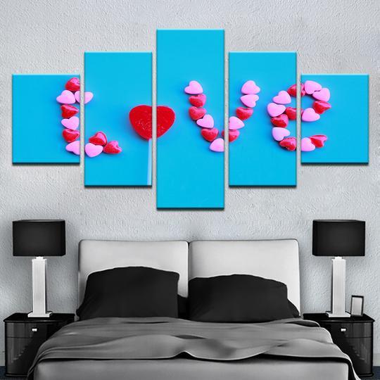 Love Candy Hearts - Abstract Canvas Wall Art Love Candy Hearts - Abstract Canvas Wall Art