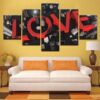 Love City - Abstract 5 Panel Canvas Art Wall Decor