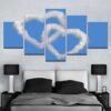 Love Clouds - Abstract 5 Panel Canvas Art Wall Decor