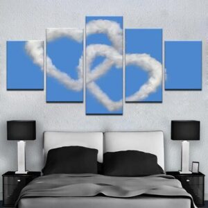 Love Clouds - Abstract 5 Panel Canvas Art Wall Decor