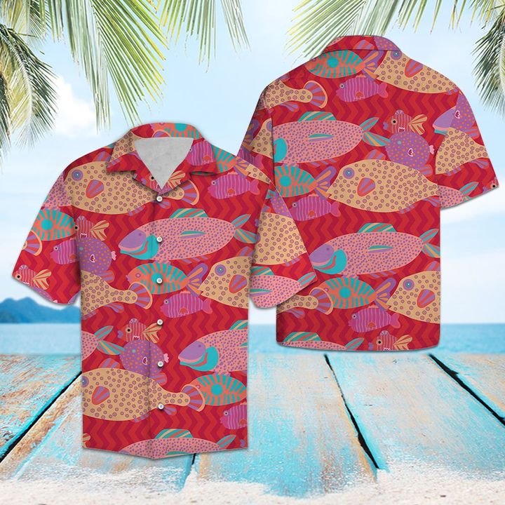 Love Fish Hawaiian Shirt Summer Button Up Love Fish Hawaiian Shirt Summer Button Up
